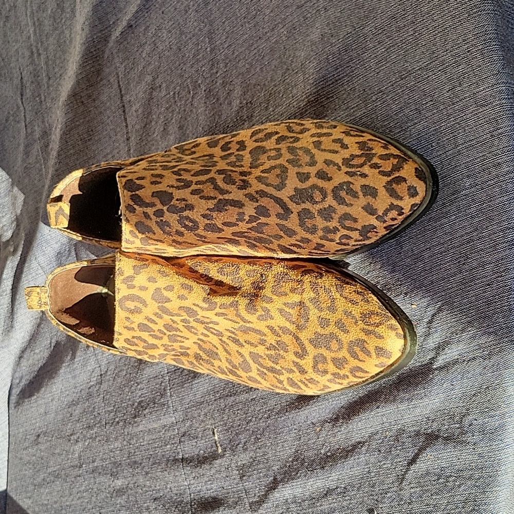 Animal print ankle boots